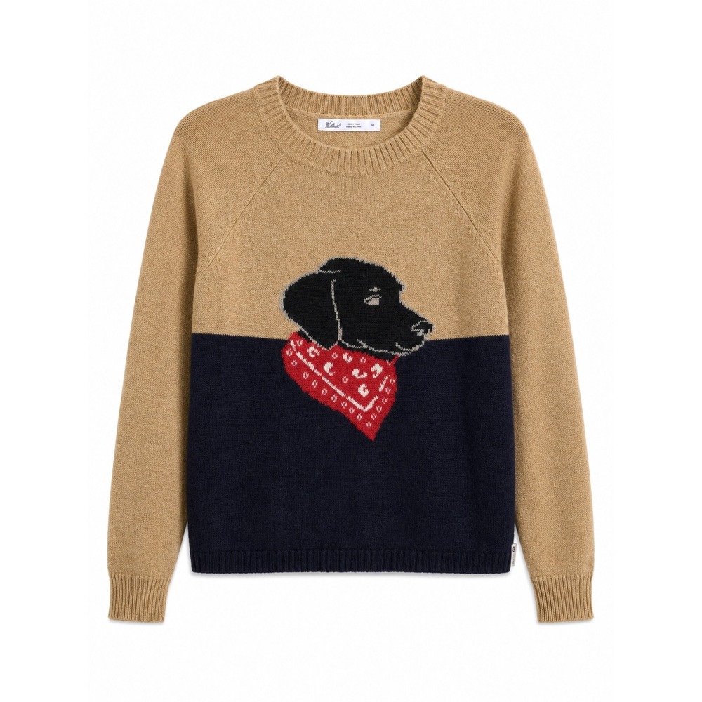Woolrich Mohair Wool Black Lab Color Block Cozy Cabincore Knitted Sweater Size S